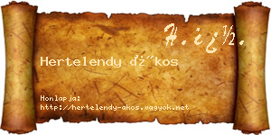Hertelendy Ákos névjegykártya